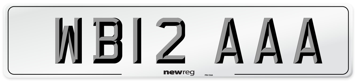 WB12 AAA Number Plate from New Reg